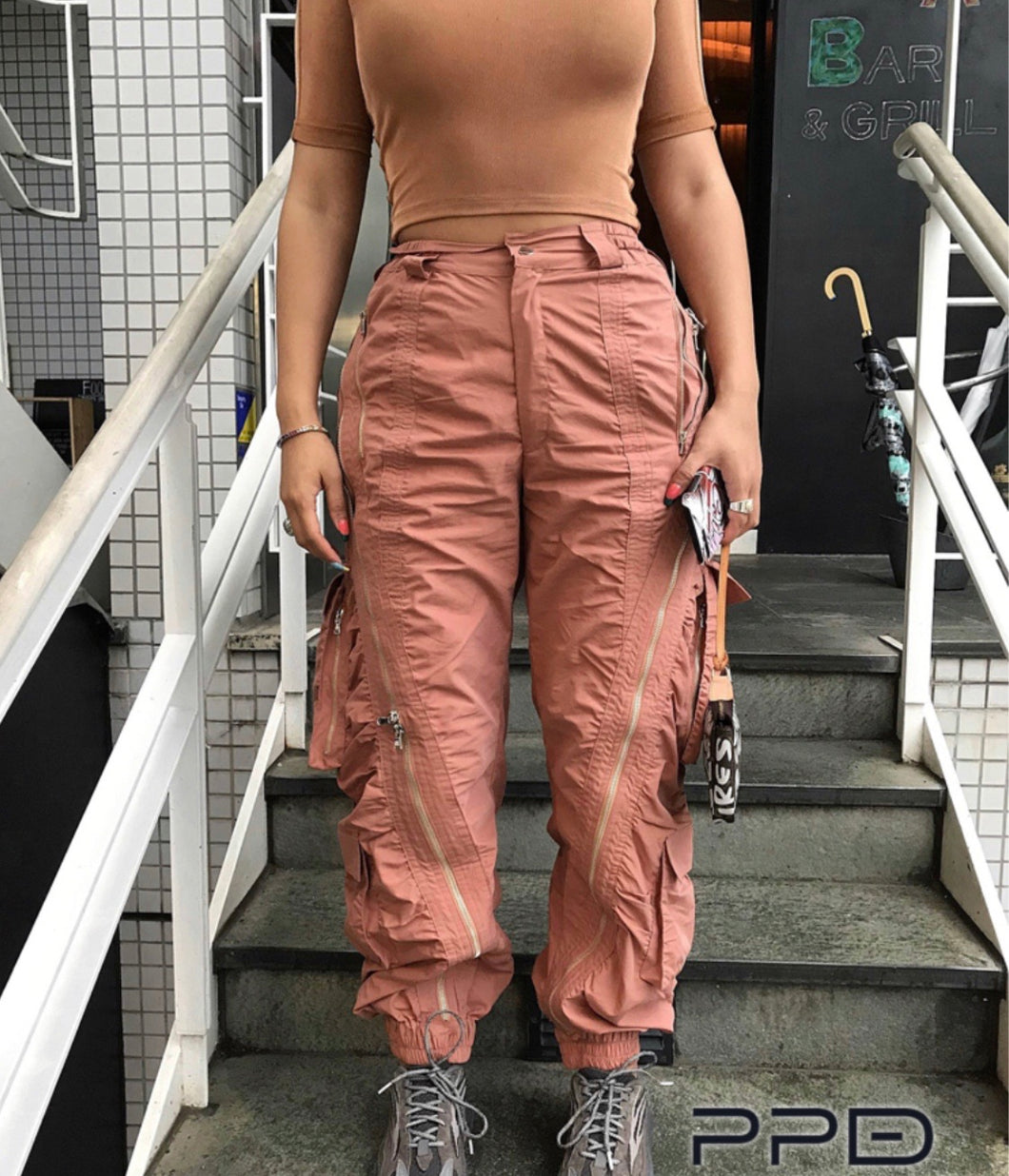 Nadia Zipper Cargo Pants