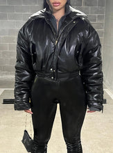 Load image into Gallery viewer, Porsha Leather Oversized Puffer Jacket
